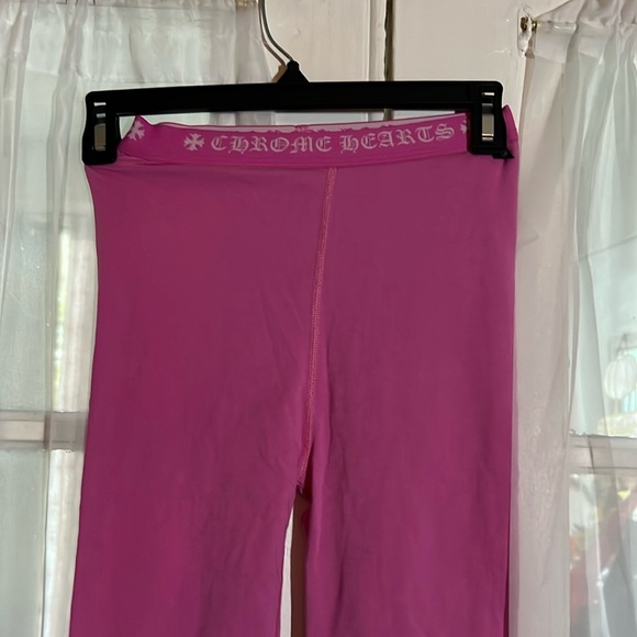Chrome Hearts Pants - Chrome Hearts Women's Pink Leggings Size Small Cotton Made In Japan